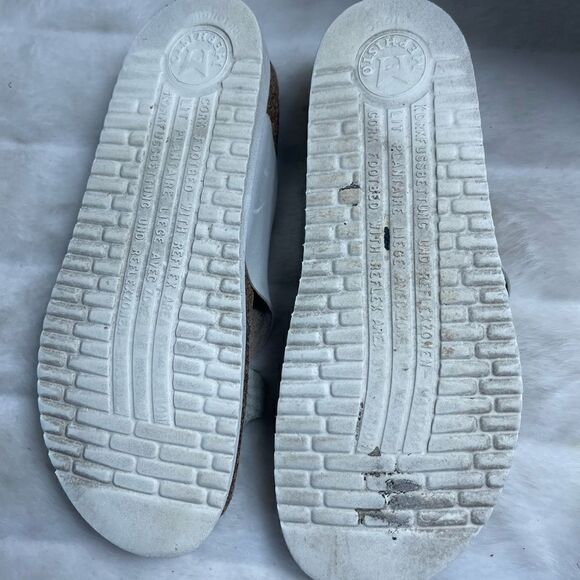 Mephisto Leather off white thong cork wedge sandals with floral accent EUR 38 - Picture 9 of 9